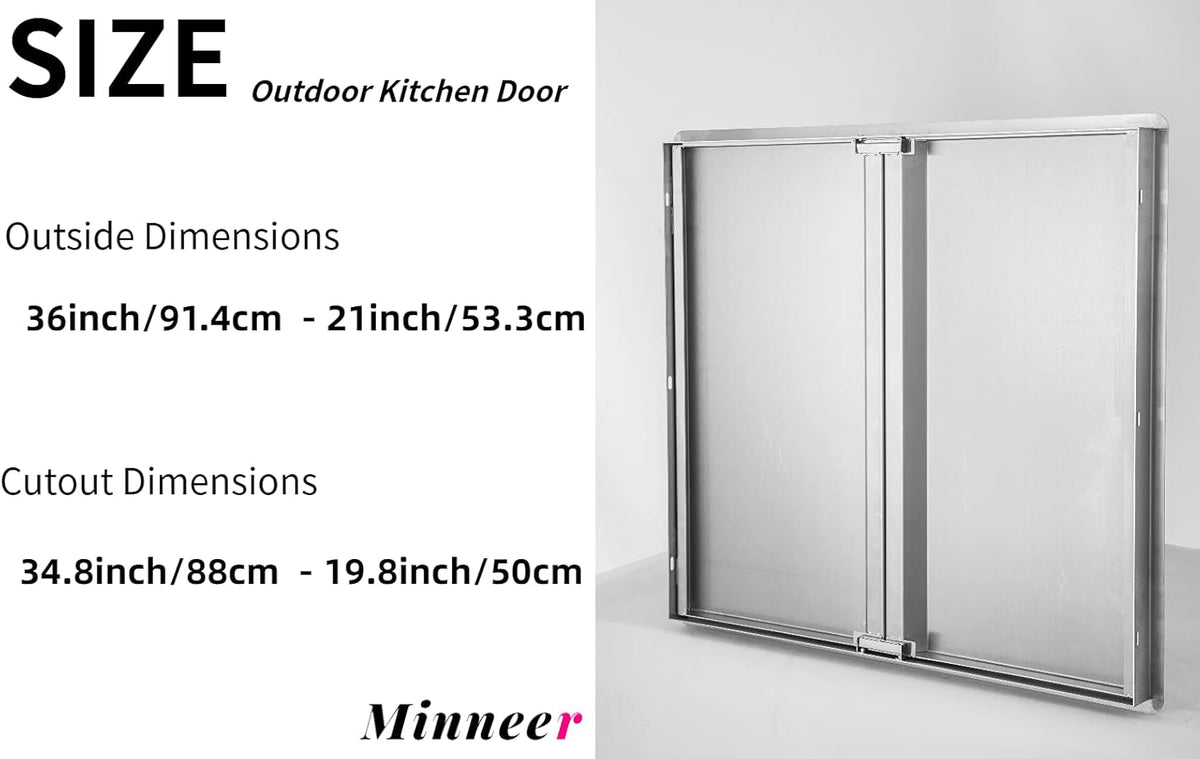 304 Stainless Steel Double Wall Vertical Door 36x21 Inch A86010
