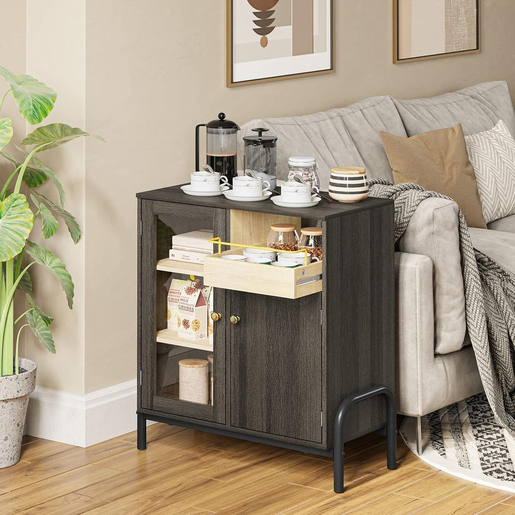 Coffee Bar Cabinet with Tempered Glass Door B950632