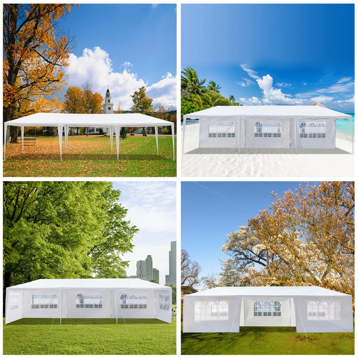 White Waterproof Portable Gazebo Tent L570785
