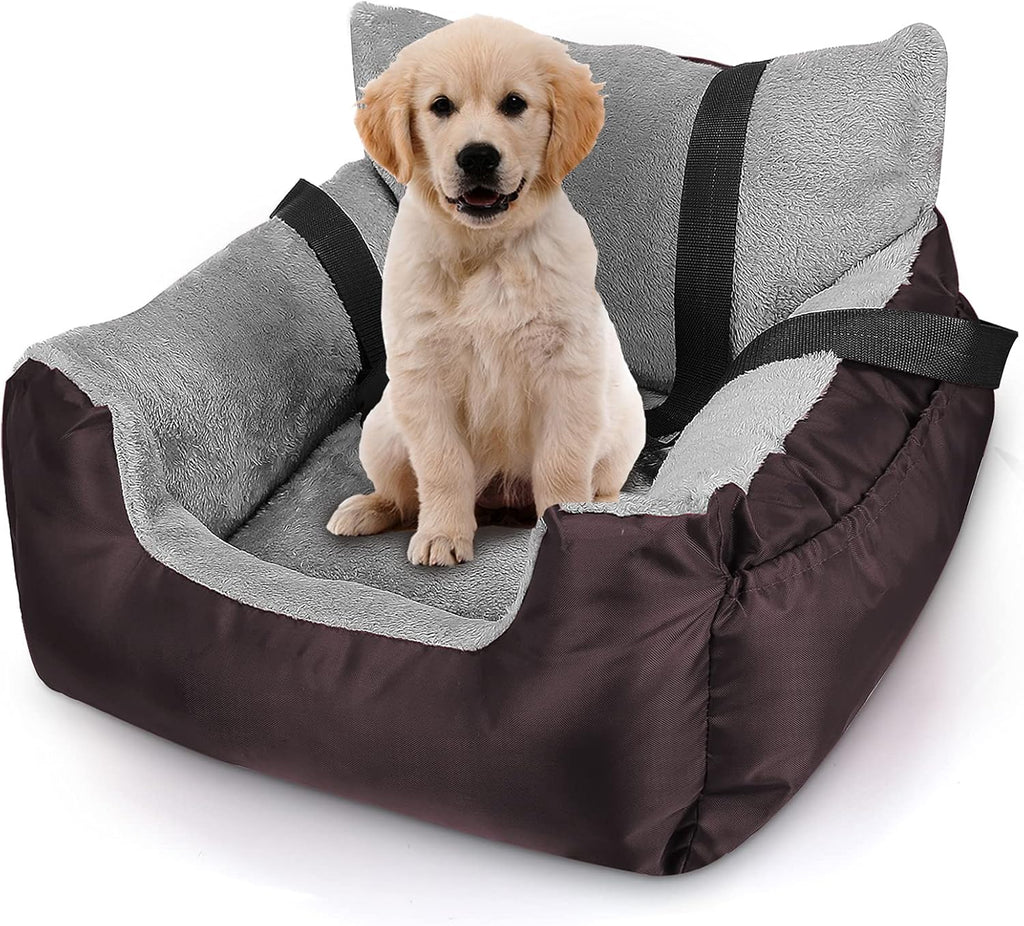 Dog Car Seat with Storage Pocket and Clip-On Safety Leash N49928