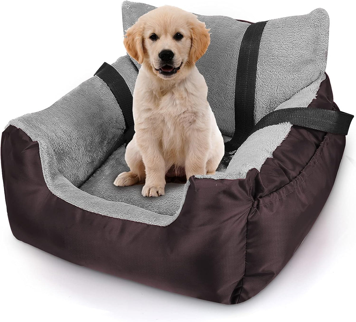 Dog Car Seat with Storage Pocket and Clip-On Safety Leash N49928