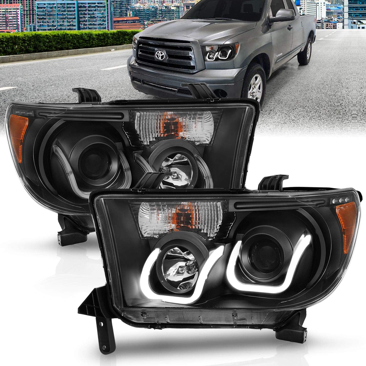 Black Projector Headlights Set A290