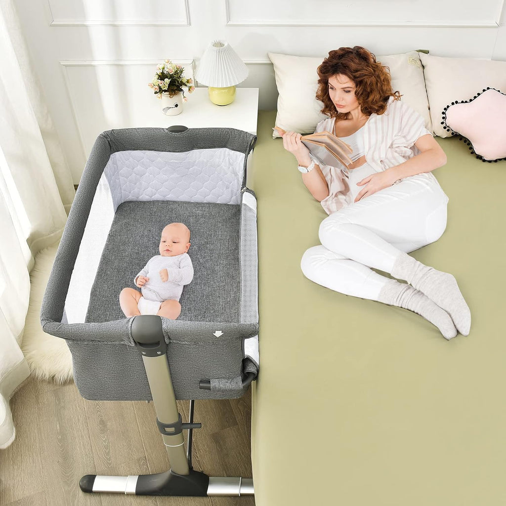 Portable Baby Bassinet with Carrying Bag, Breathable Mesh, Pink A369906