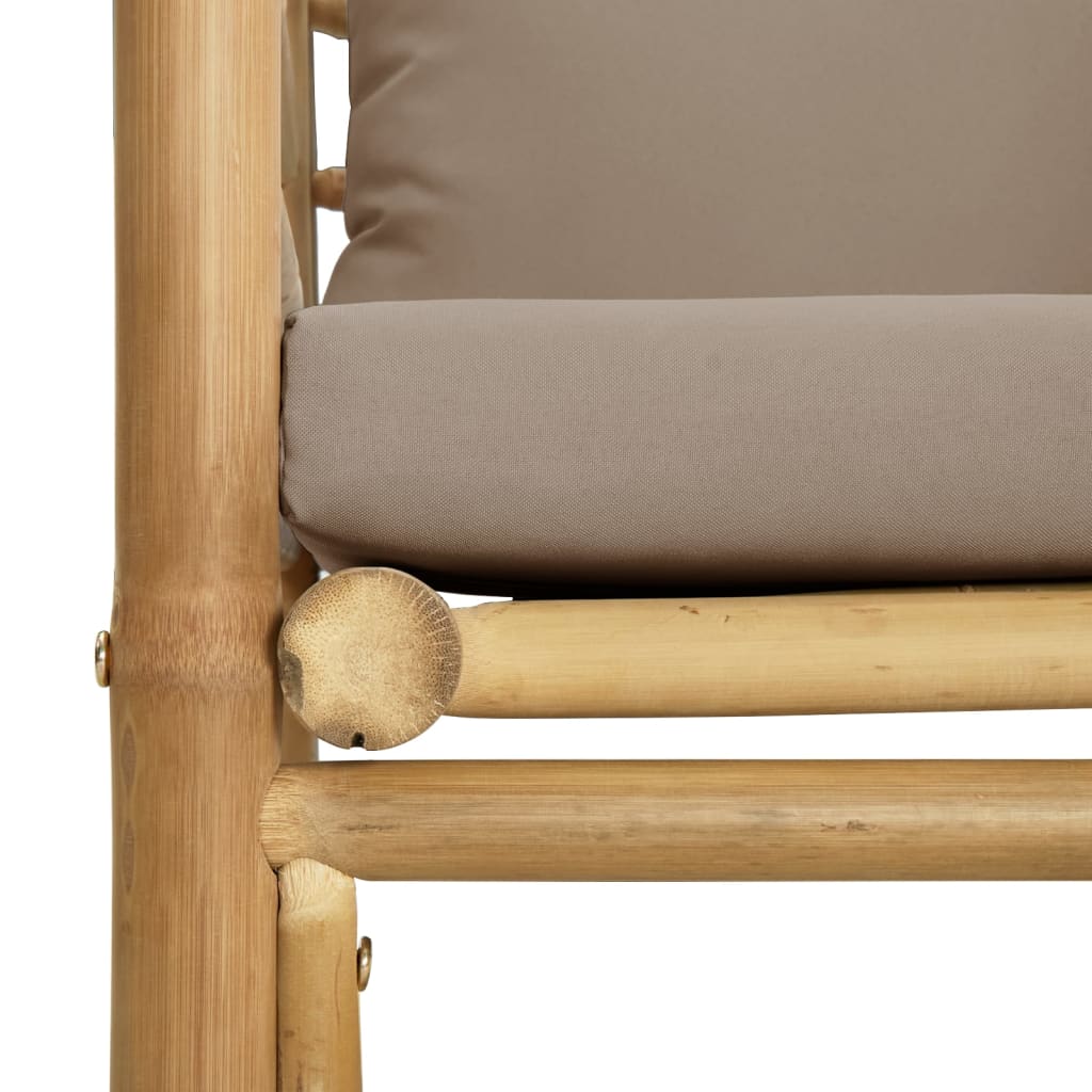 Patio Sofa with Taupe Cushions Bamboo L137365