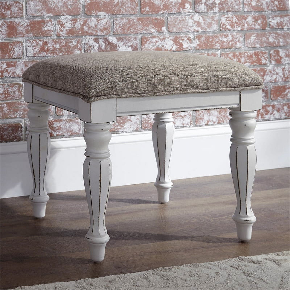 White Vanity Stool C257