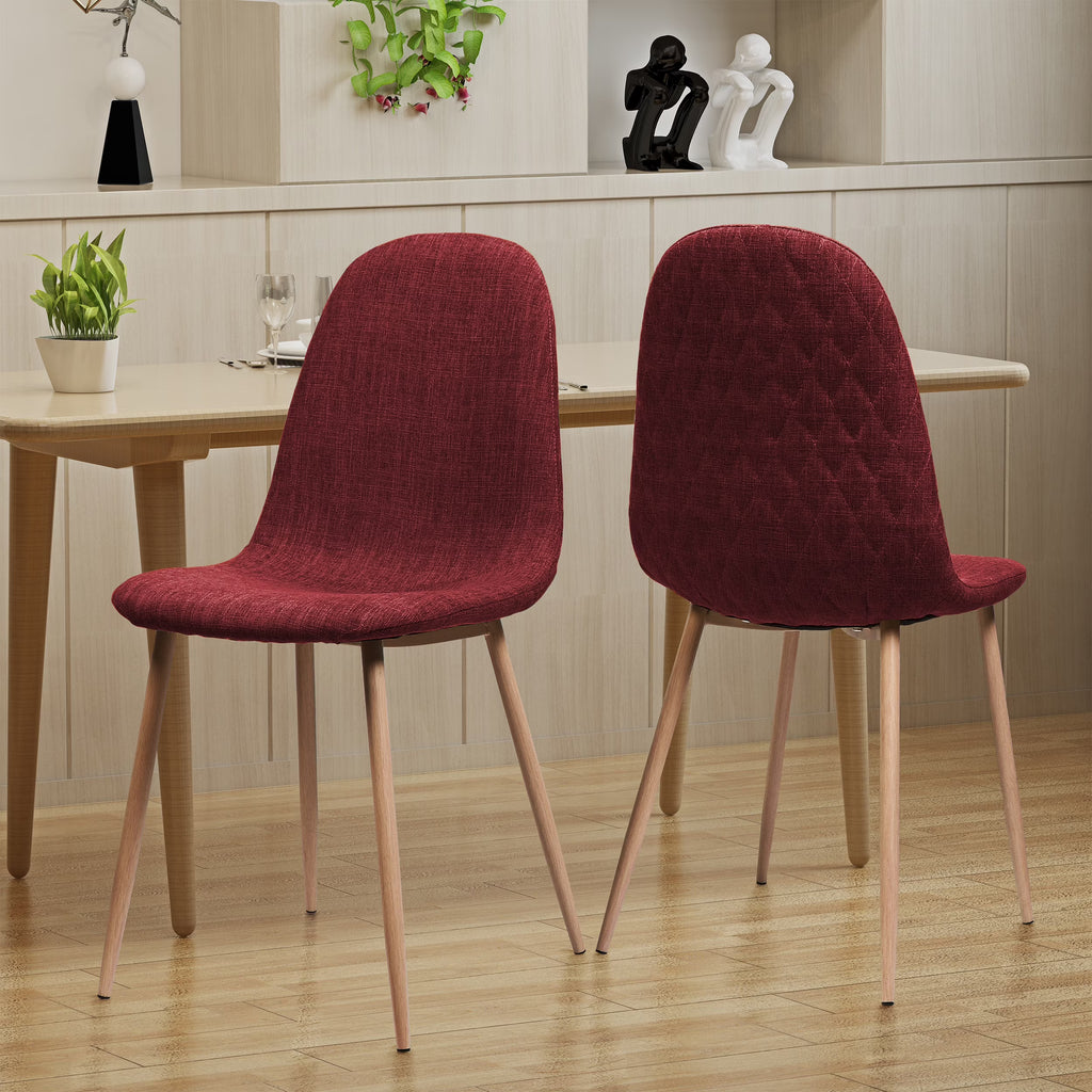 Red Fabric Dining Chairs, Set of 2 T453870
