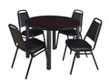 48x22 Round Breakroom Table with 4 Stack Chairs L55312