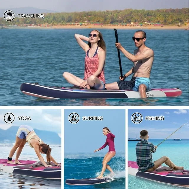 Pink Inflatable Stand up Paddleboard with Kayak Seat Repair Kit Pump Z2344