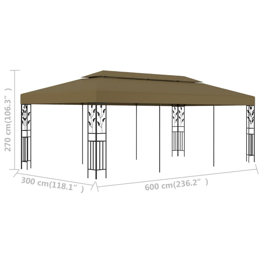 19.7'x9.8' Taupe Gazebo T14054