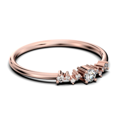 0.60 Carat Round Cut Diamond Moissanite Engagement Ring in 10k Solid Rose Gold R975620