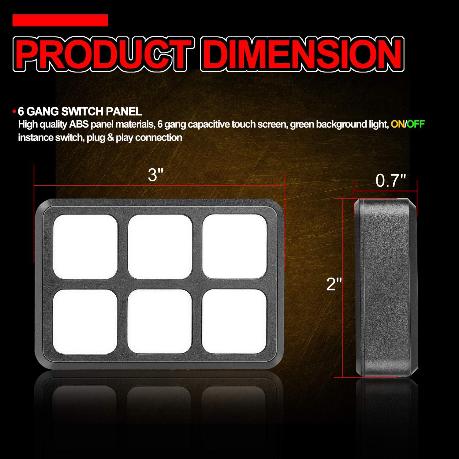 6 Gang Switch Panel with Label Stickers C65107