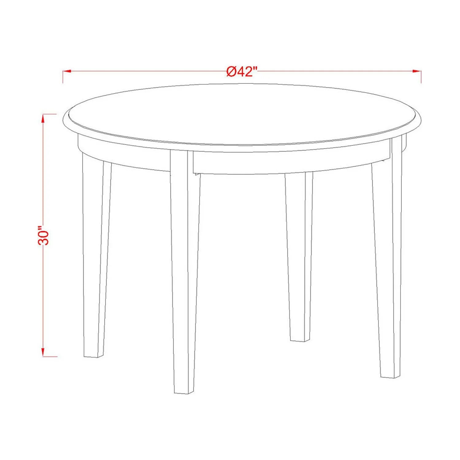 5-Pc Mid Century Dining Set with Round Dinner Table and 4 Padded Parson Chairs P76407