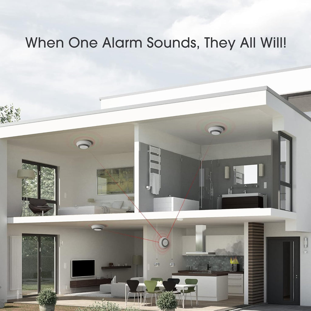 6-Pack Wireless Interconnected Smoke and Carbon Monoxide Detector Alarm L390