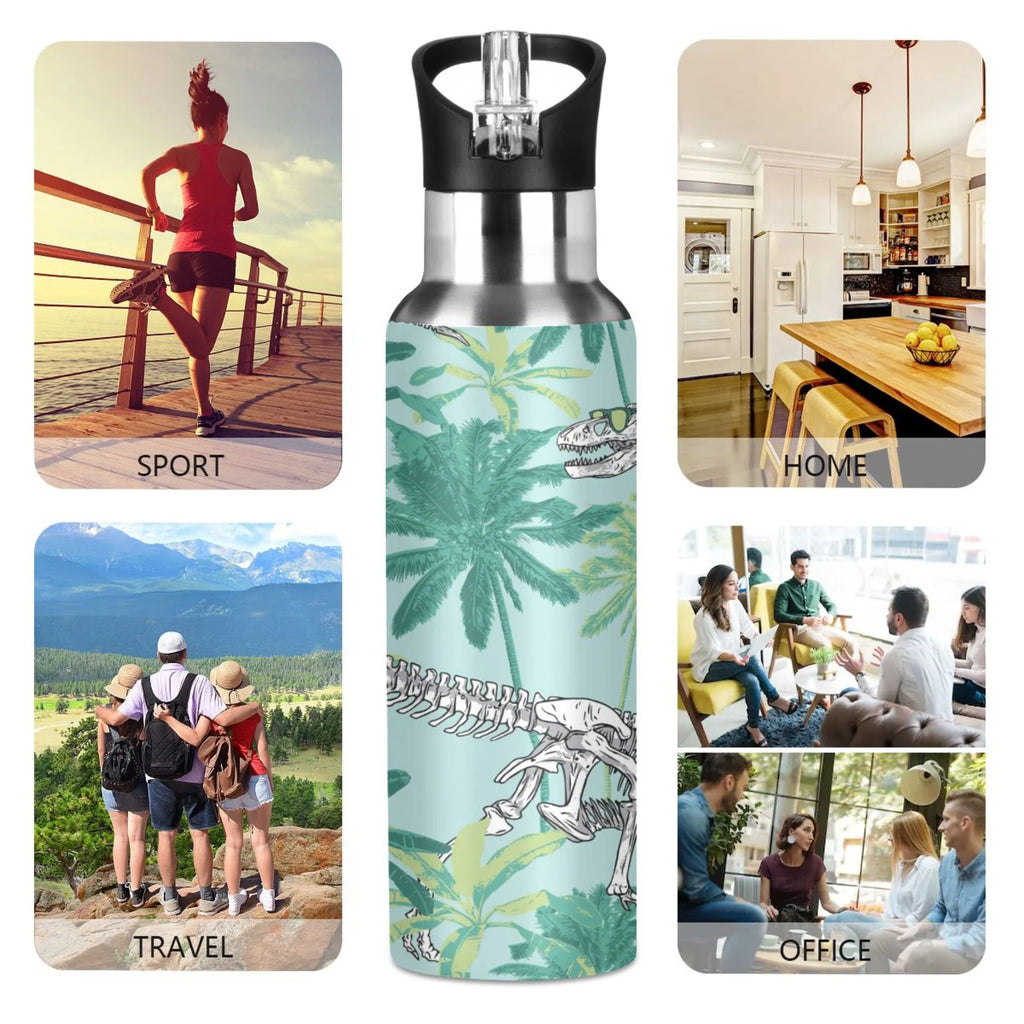 Stainless Steel Water Bottle with Straw Lid Vacuum Insulated 20 OZ H3134
