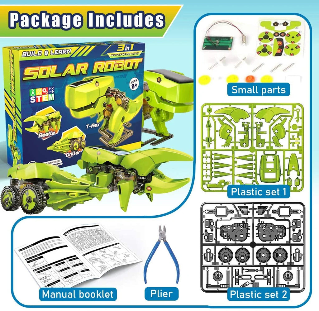 Solar Robot Kit 3-in-1 DIY Dinosaurs Science Kits Toys F84459