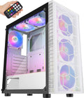 Black Mid-Tower ATX PC Case with 6pcs 120mm ARGB Fans, Tempered Glass Side Panels B23524