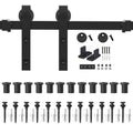 15ft Single Sliding Barn Door Hardware Track Kit Black Finish Q323