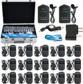 2.4GHz Wireless Audio Tour Guide System - 2 Transmitters 15 Receivers & Silver Storage Case A749262