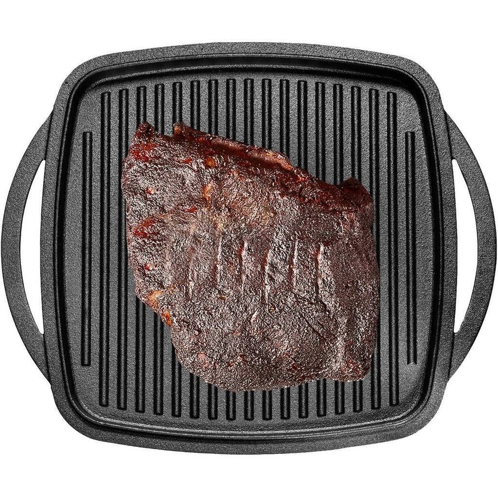 Fire Red Enameled Cast Iron Square Casserole Baking Pan with Griddle Lid H66149