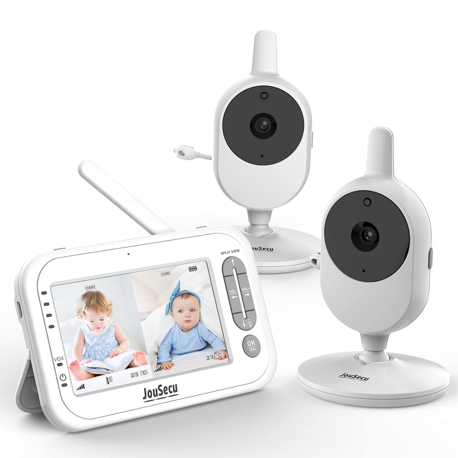 4.3 Inches LCD Split Screen Baby Monitor with Camera and Audio H85586