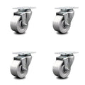 Semi Steel Swivel Caster Set of 4 with 3x22 Wheels L32282