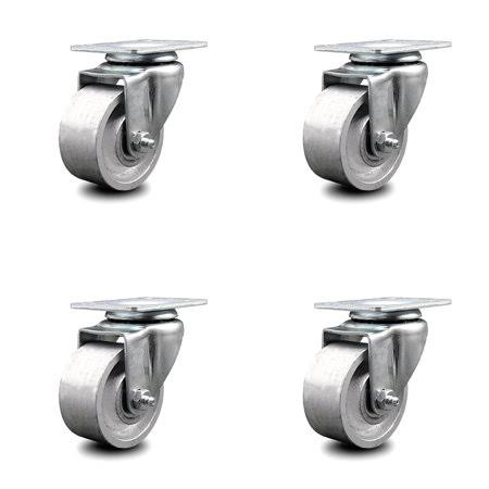 Semi Steel Swivel Caster Set of 4 with 3x22 Wheels L32282
