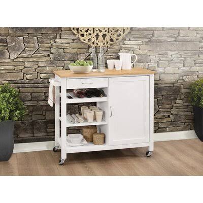 Natural & White Kitchen Cart G947