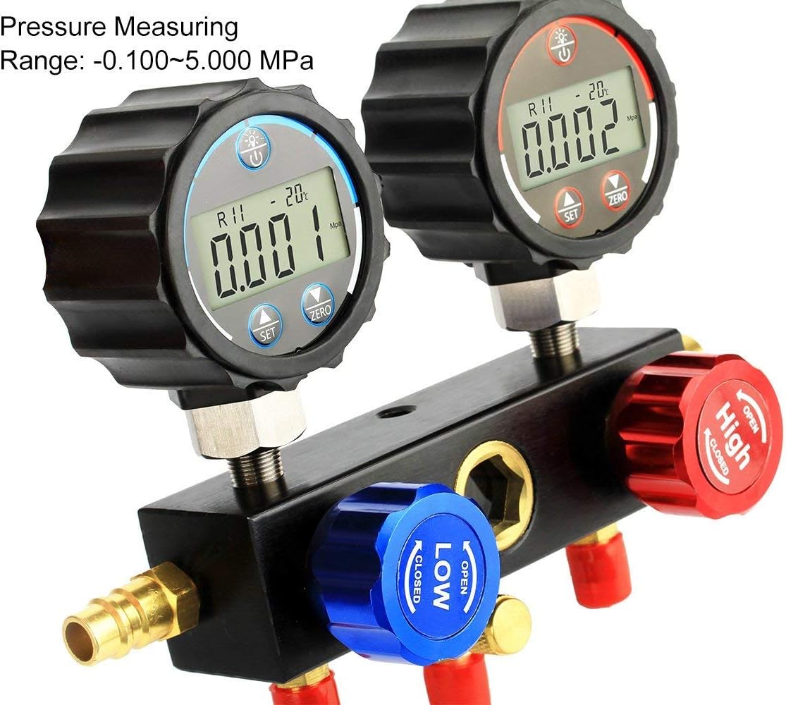 2 Way AC Manifold Gauge Set with Hoses and Carrying Case R607169