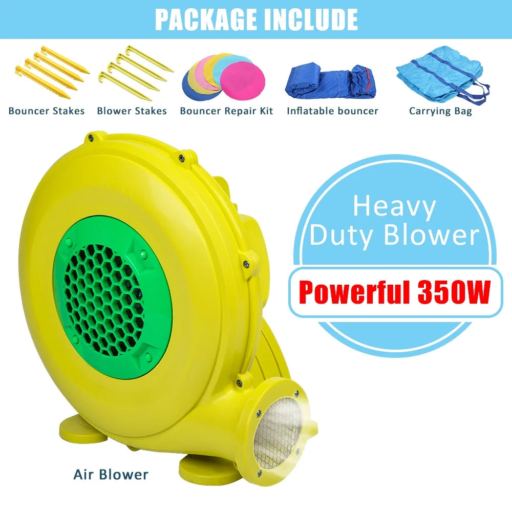 12.5' x 6.7' x 6.2' Inflatable Bounce House with 350W Air Blower M393616