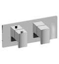 Satin Nickel Two Hole Horizontal Thermostatic Valve Square Trim Plate O305737