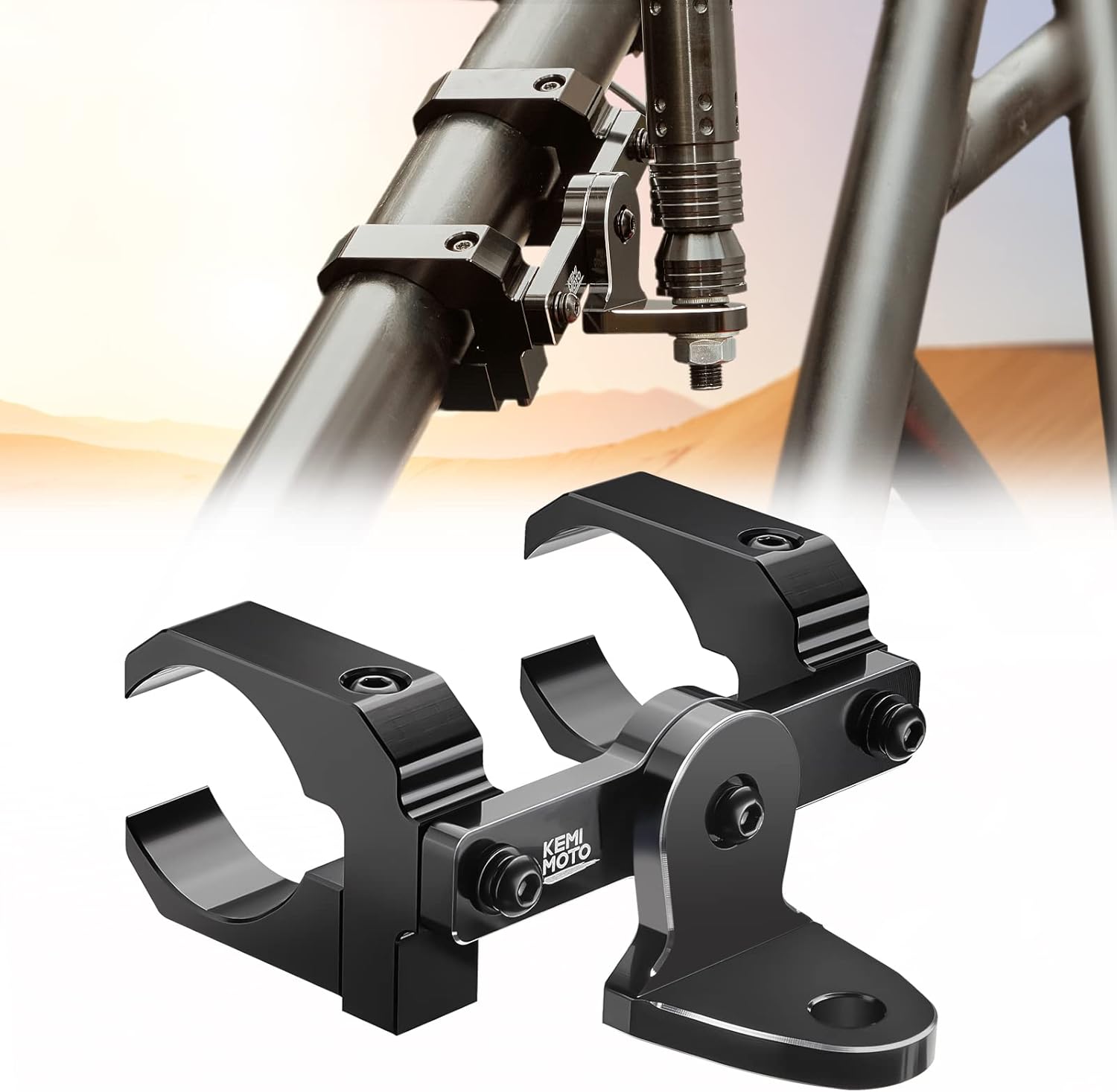 Aluminum UTV Whip Light Mount for 1.5 to 2” Roll Cage, Pack of 2 W236