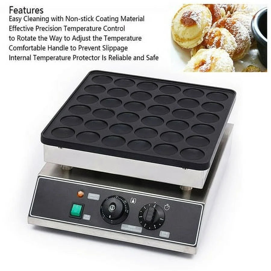 36pcs Nonstick Electric Mini Dutch Pancake Baker Maker V799837