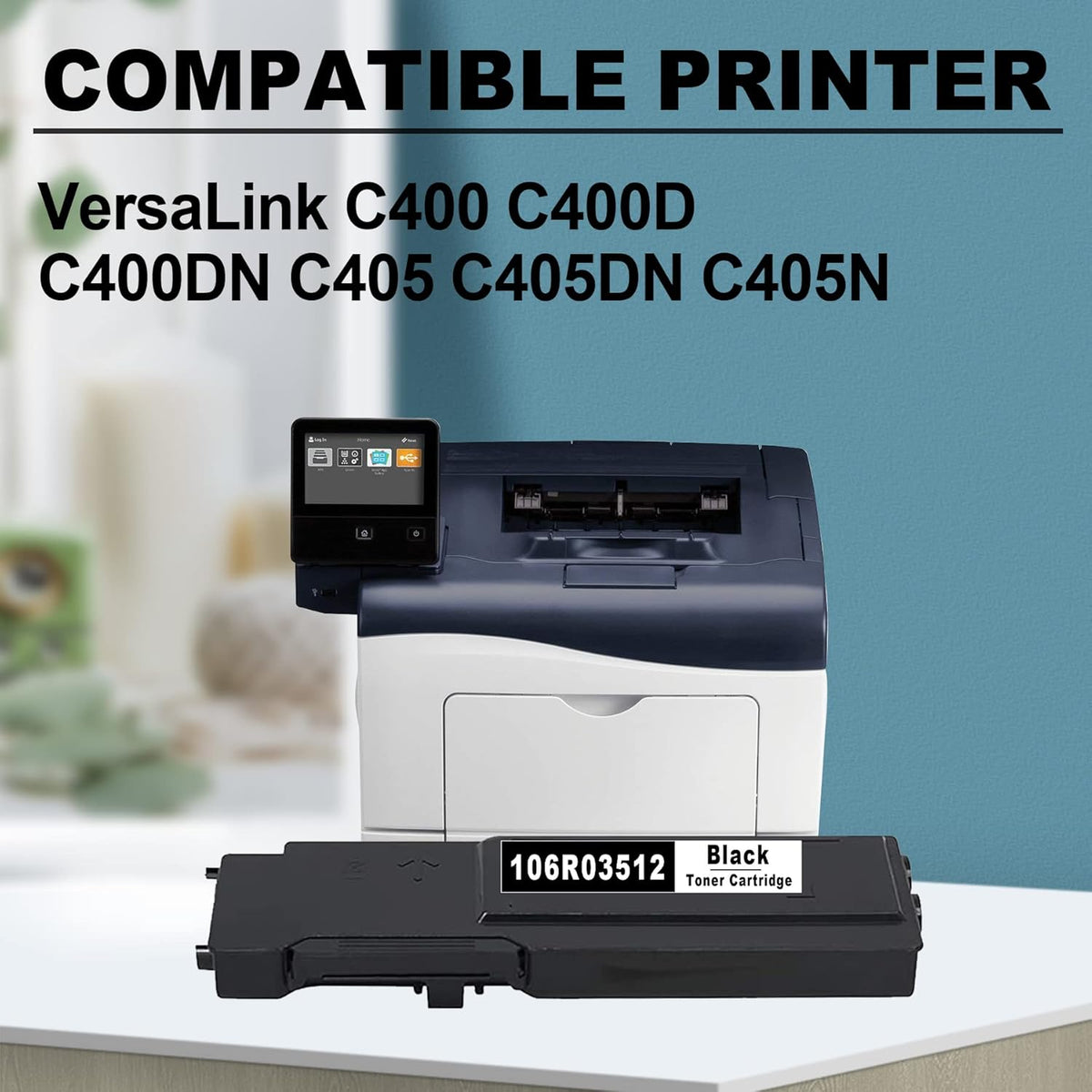 3 Pack Black Toner Cartridge for Xerox C400 C405 Printer Z6491