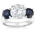 14k Gold Diamond & Blue Sapphire Engagement Ring K6646