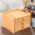 Bamboo Tea Storage Box 5 Layers 9.84 x 10.24 x 9.25 inch V749