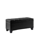 Black Pleather Storage Bench Y42044