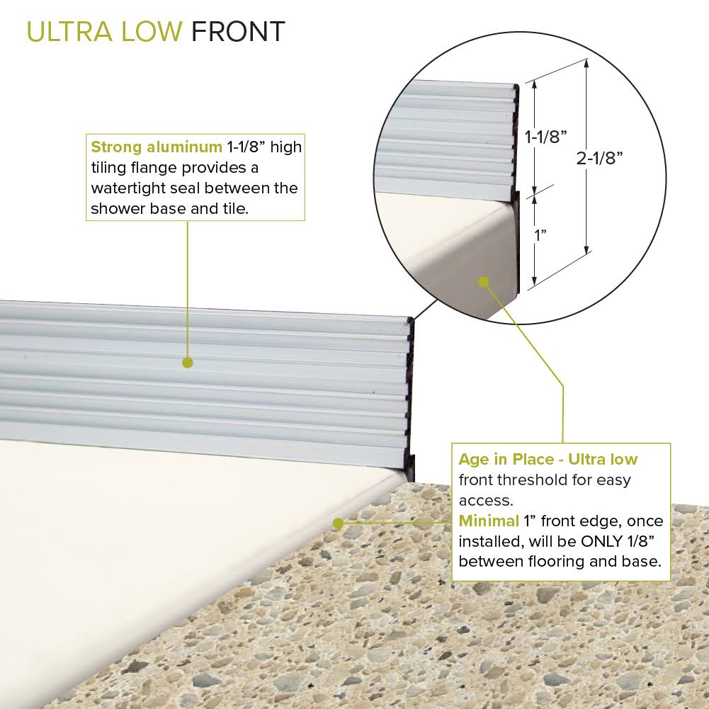 63-in L x 35.5-in Shower Base with Center Drain C117