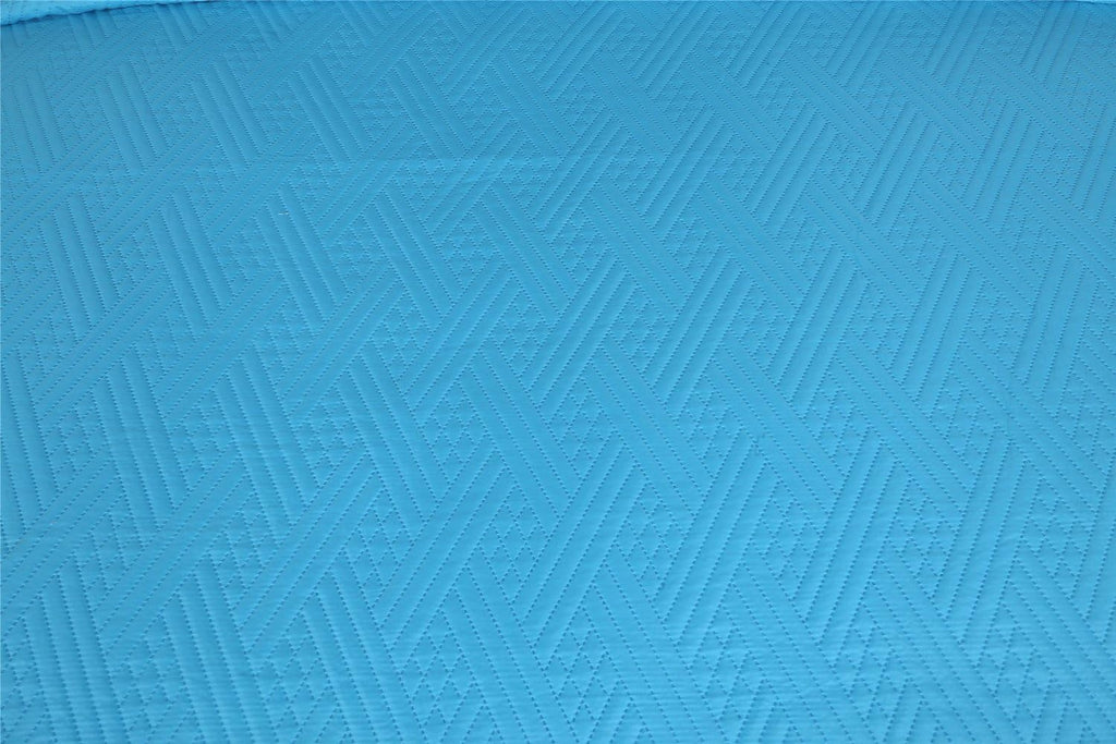 Turquoise Lagoon Light Blue Cal King 3-Pieces Quilt Set E319755