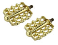 Gold Double Flat Twisted Bike Pedals Q562412