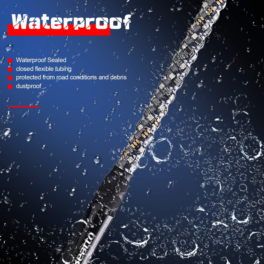 2PCS 5FT LED Whips Light with Remote and app H5206