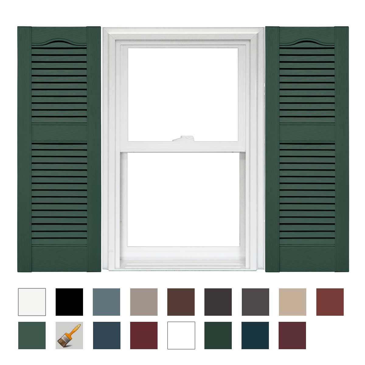 Forest Green Vinyl Louver Shutters (1 Pair) Y479