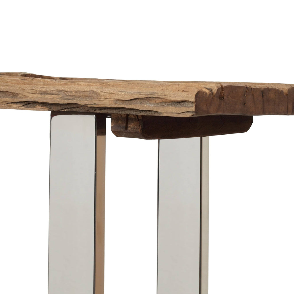 Natural Wood and Iron Console Table T9484
