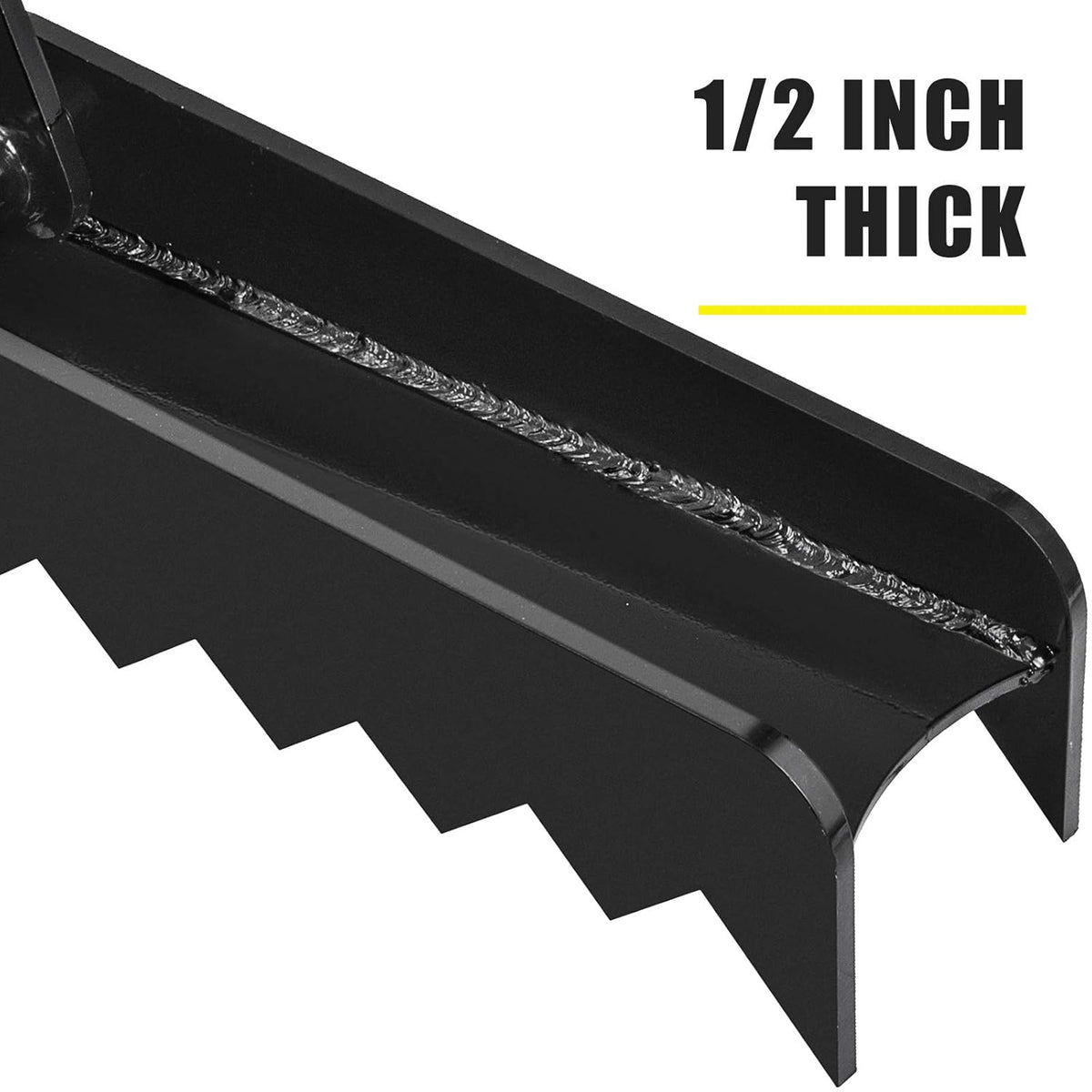 24 Backhoe Thumb, 1/2 Steel Thickness, Black Steel Weld On Thumb Attachments with 12mm Bolt-On Design E84539