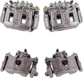 Front + Rear Semi-Loaded Brake Calipers Kit with Hardware C341
