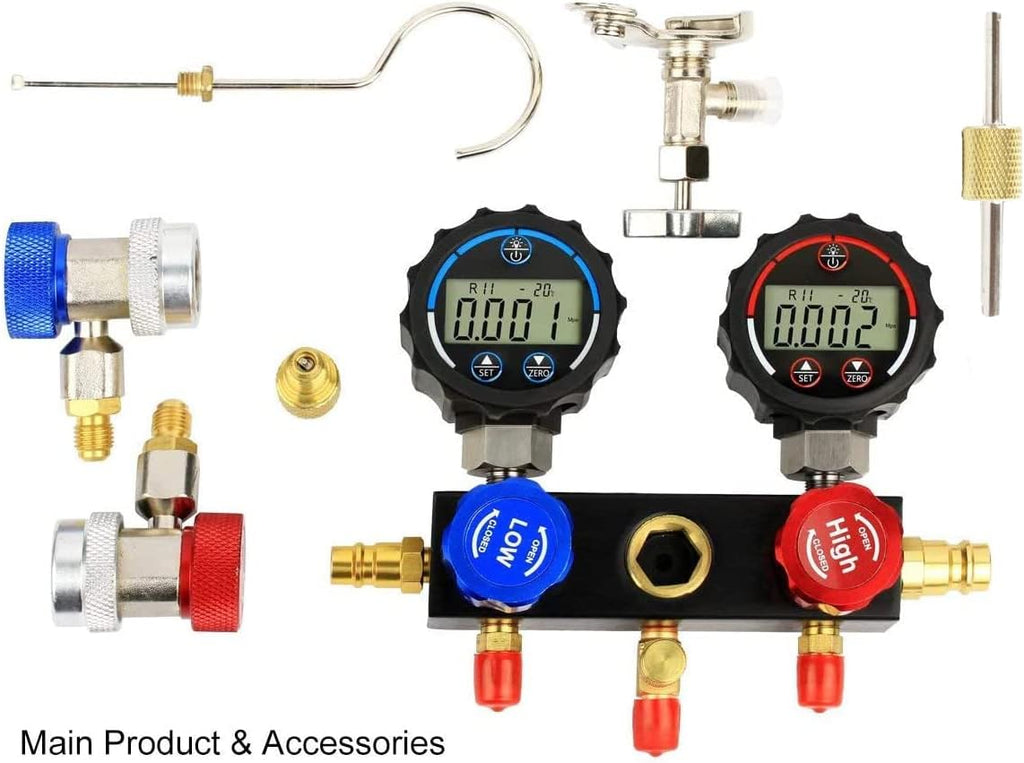 2 Way AC Manifold Gauge Set with Hoses and Carrying Case R607169