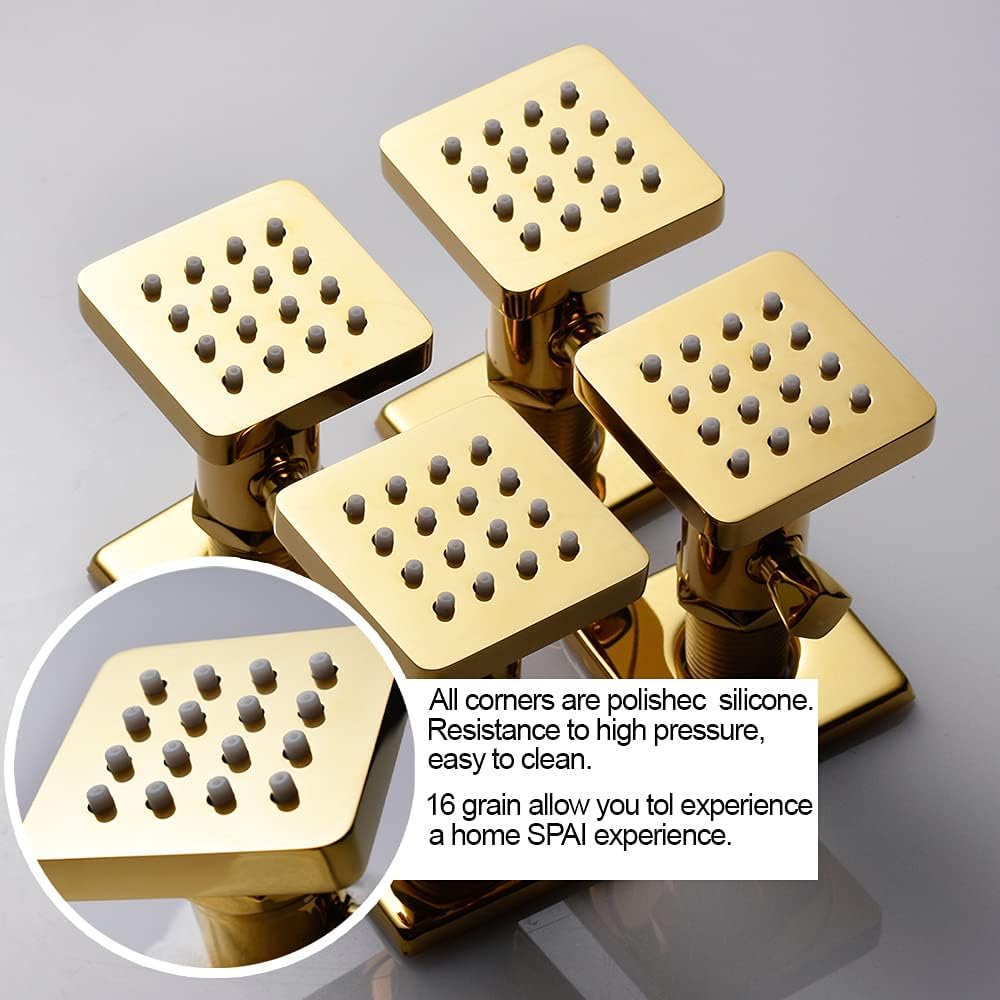 4 PCS Polished Gold Solid Brass Body Sprayer Shower Head C50409