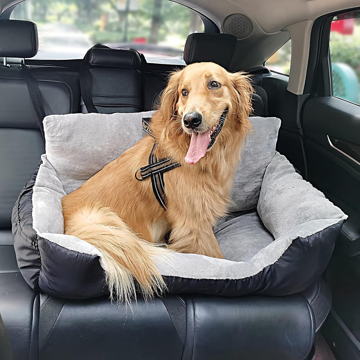 Dog Car Seat with Storage Pocket and Clip-On Safety Leash N49928