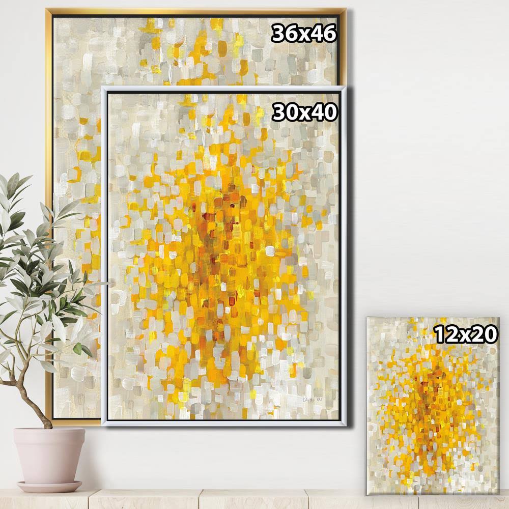 Yellow Explosion Blocks Framed Canvas, 16 inch x 32 inch U455