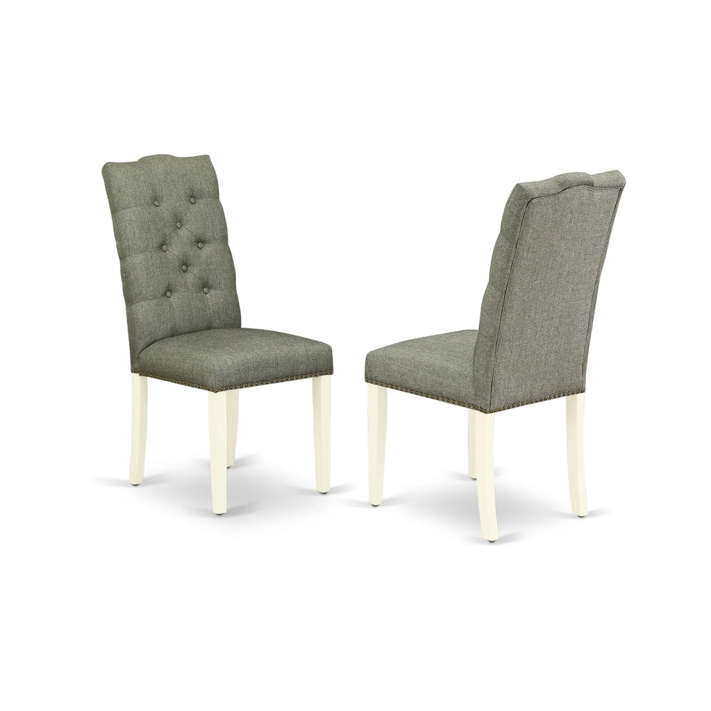 5-Pc Mid Century Dining Set with Round Dinner Table and 4 Padded Parson Chairs P76407
