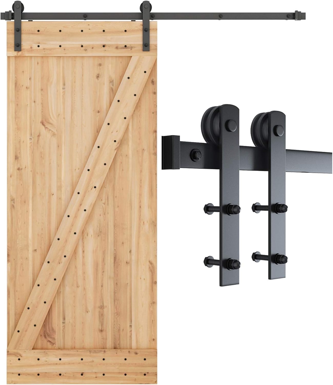 6ft Heavy Duty Sliding Barn Door Hardware Kit for 36" Wide Door Panel S599